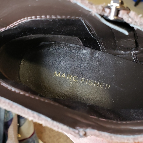 Marc Fisher Brown Stephani Suede Booties Bohemian Ankle Designer Summer Fall - Picture 9 of 16